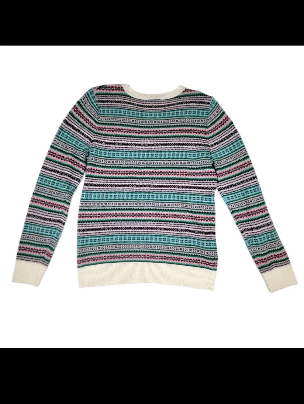 Talbots Fair Isle Lambswool Blend Crewneck Sweater Size Large EUC Layering Cozy